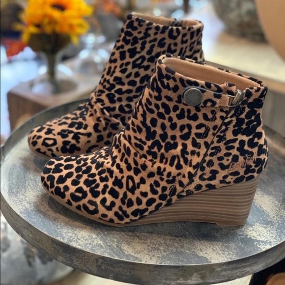 Blowfish Shoes - LAST PAIR! Blowfish Leopard Berkley Wedge Bootie